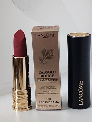 Lancome L'Absolu Rouge Drama Matte Lipstick 158 Red Is Drama NEW IN BOX