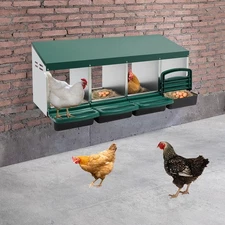 Green 4Compartment Chicken Nesting Box Rectangular Freestand Chicken Nesting Box
