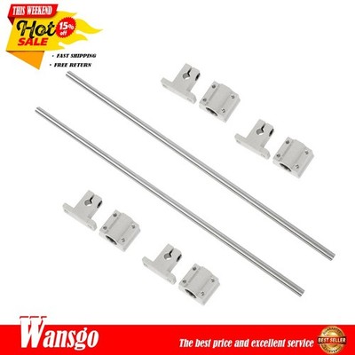 8mm × 350mm 2Pcs Linear Motion Rail Shaft w/ 4 SCS8UU Bearing & SK8 Rail Support