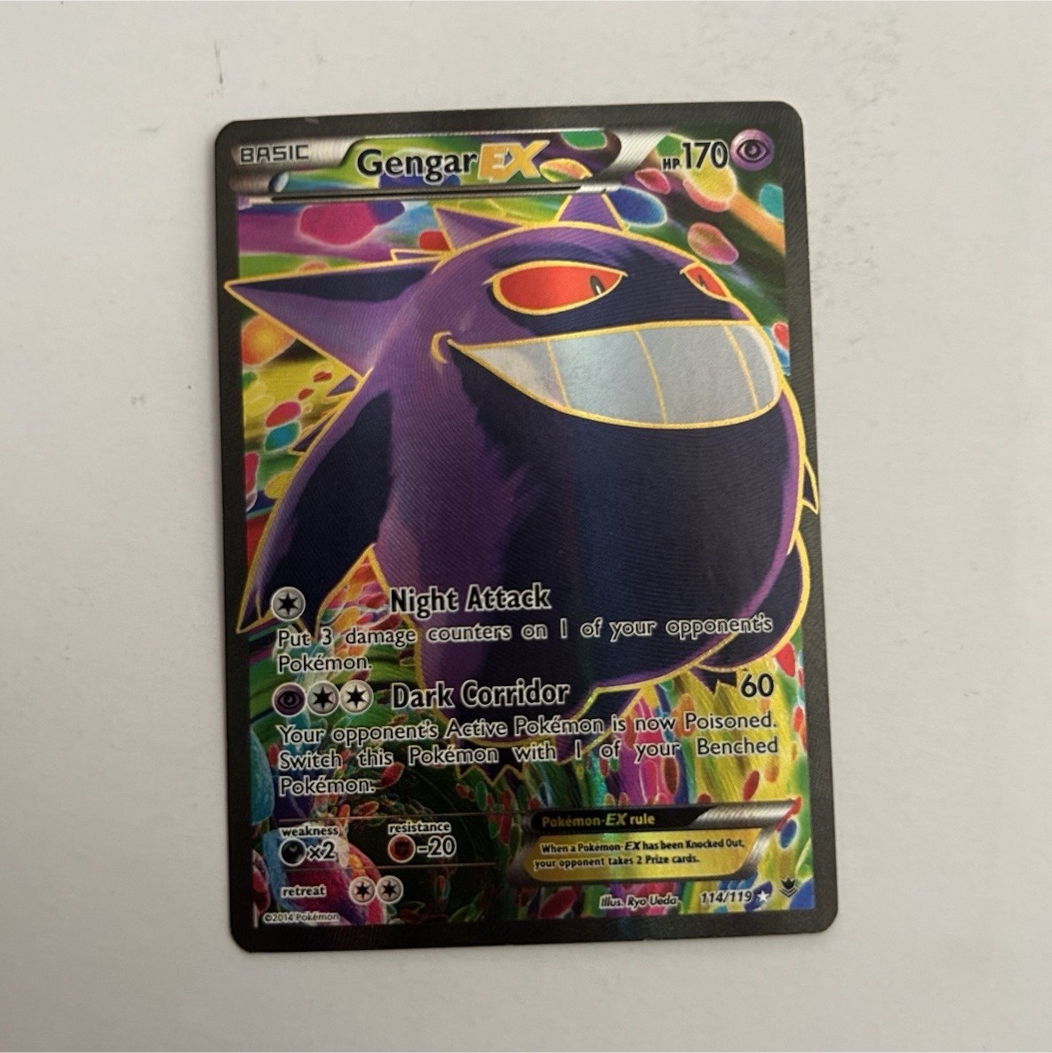 Gengar EX 114/119 NM Full Art Ultra Rare Holo Pokémon XY Phantom Forces