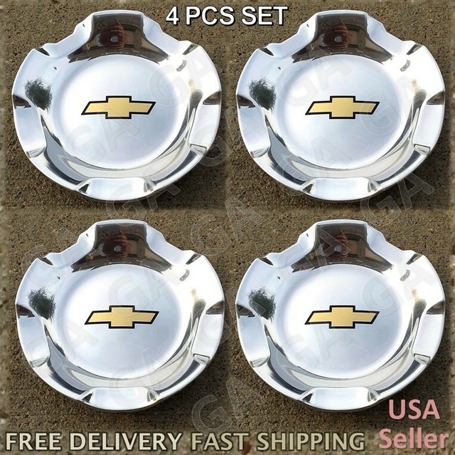 4 CHEVY WHEEL CENTER CAPS SILVERADO TAHOE SUBURBAN AVALANCHE 20072013