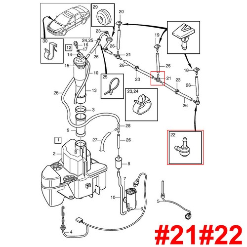 For Volvo S40 S60 S70 C70 C30 Windshield Washer Check Valve 9178895 Pipe Water - Picture 6 of 6