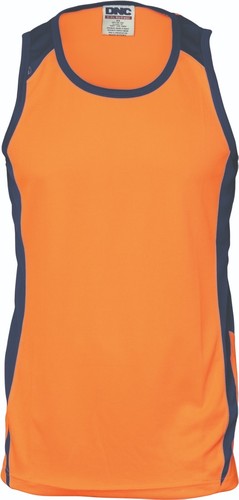DNC Workwear Hi Vis Action Singlet Cool Breathe 100% Polyester Micromesh Fabric - Bild 2 von 5