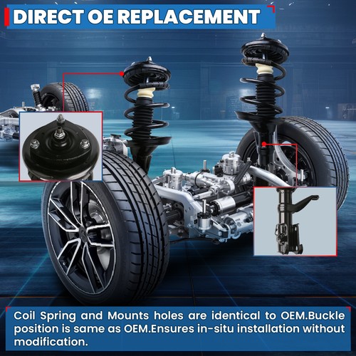 Pair Rear Shock Struts w/Coil Springs for 2002 2003 Toyota Camry Lexus ES300 - Picture 3 of 13