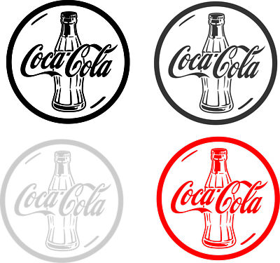 Aufkleber Bottle Tablett Design 20cm + 10cm Coca Cola Aufkleber Gratis