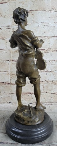 NUEVO Violín de Bronce Violinero Estatua Estatuilla - Regalos Música Orquesta Escultura - Imagen 4 de 7