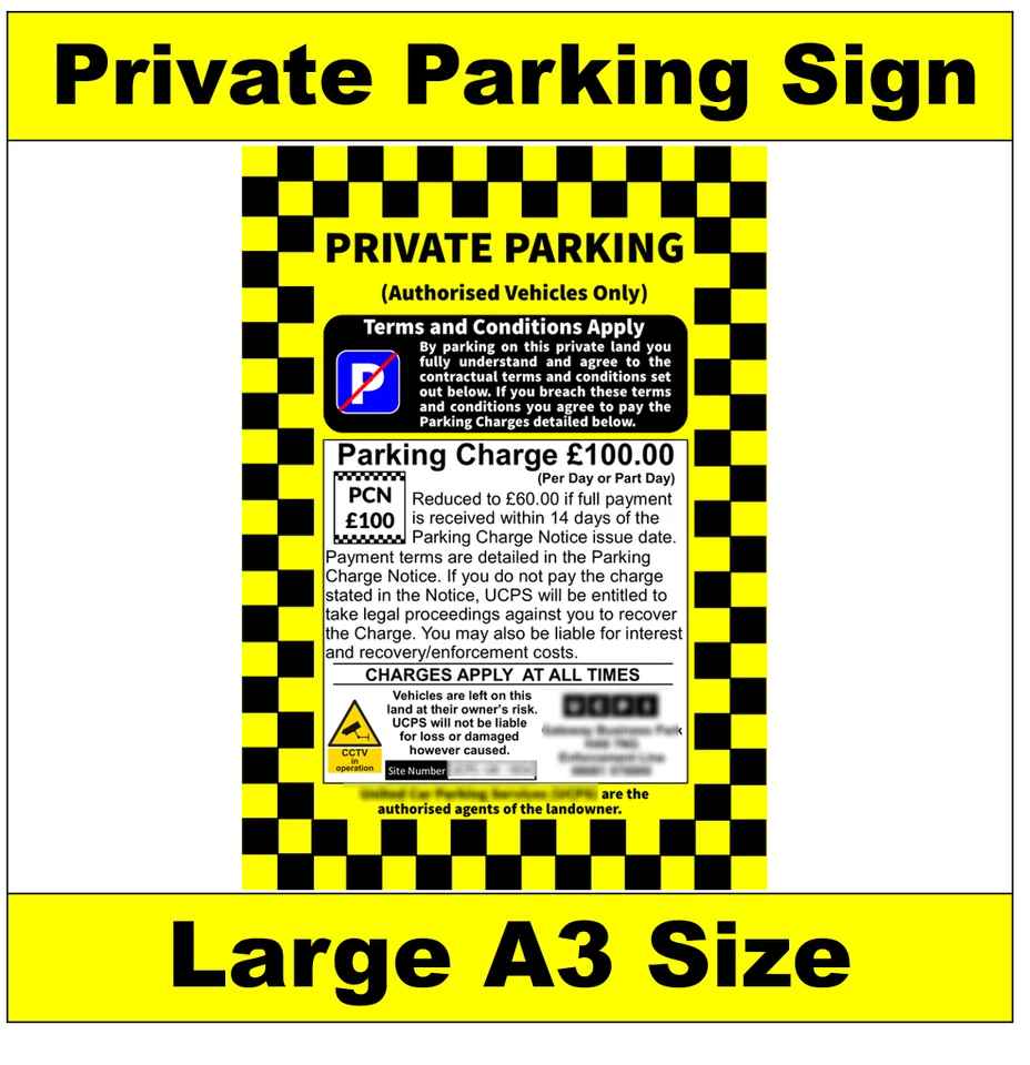 PARKINGENFORCEMENT.ONLINE No Parking Sign [ Private Parking Car Park Enforcement Wheel Clamp Keep Clear ]