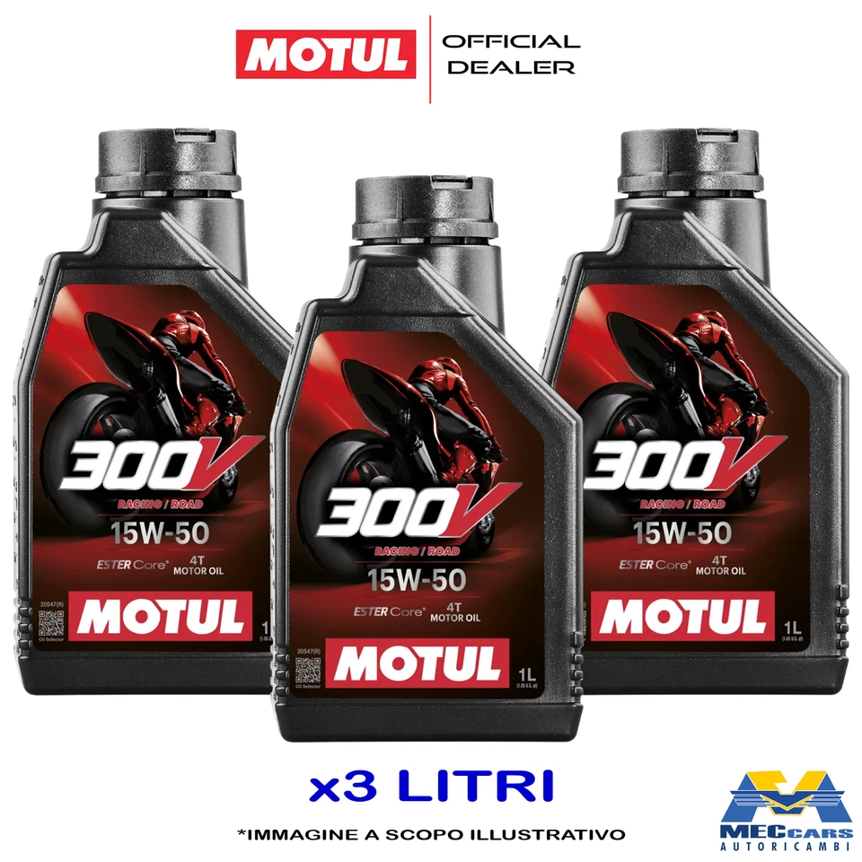 3 LITRI MOTUL 300V 15W50 MOTO FACTORY LINE ROAD RACING 4T OLIO MOTORE SINTETICO
