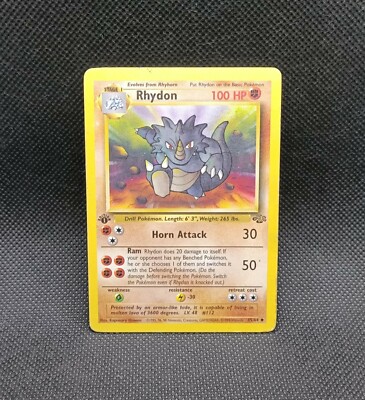 1st First Edition Rhydon 45/64 Jungle Pokemon Card | eBay Australia