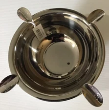 Stinky Cigar Ashtray, Stainless Steel-4 Steel Stirrups-Brand New-8” x 3”