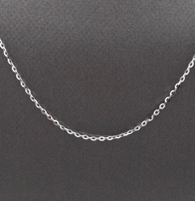 Massiver 18k Weißgold italienischer Kabel Glieder Anhänger Kette Halskette funkelnd 18 Zoll Neu