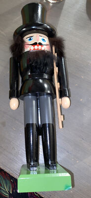 Freiberger Raum Und Tafelschmuck Nutcracker~ Black Wooden W Ladder 11.5''