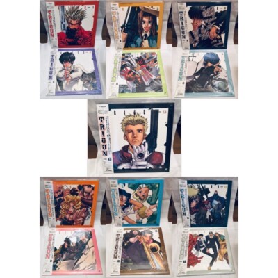 TRIGUN LD Laser Disc 2 Box Set Complete 13 Volume with Obi & Post