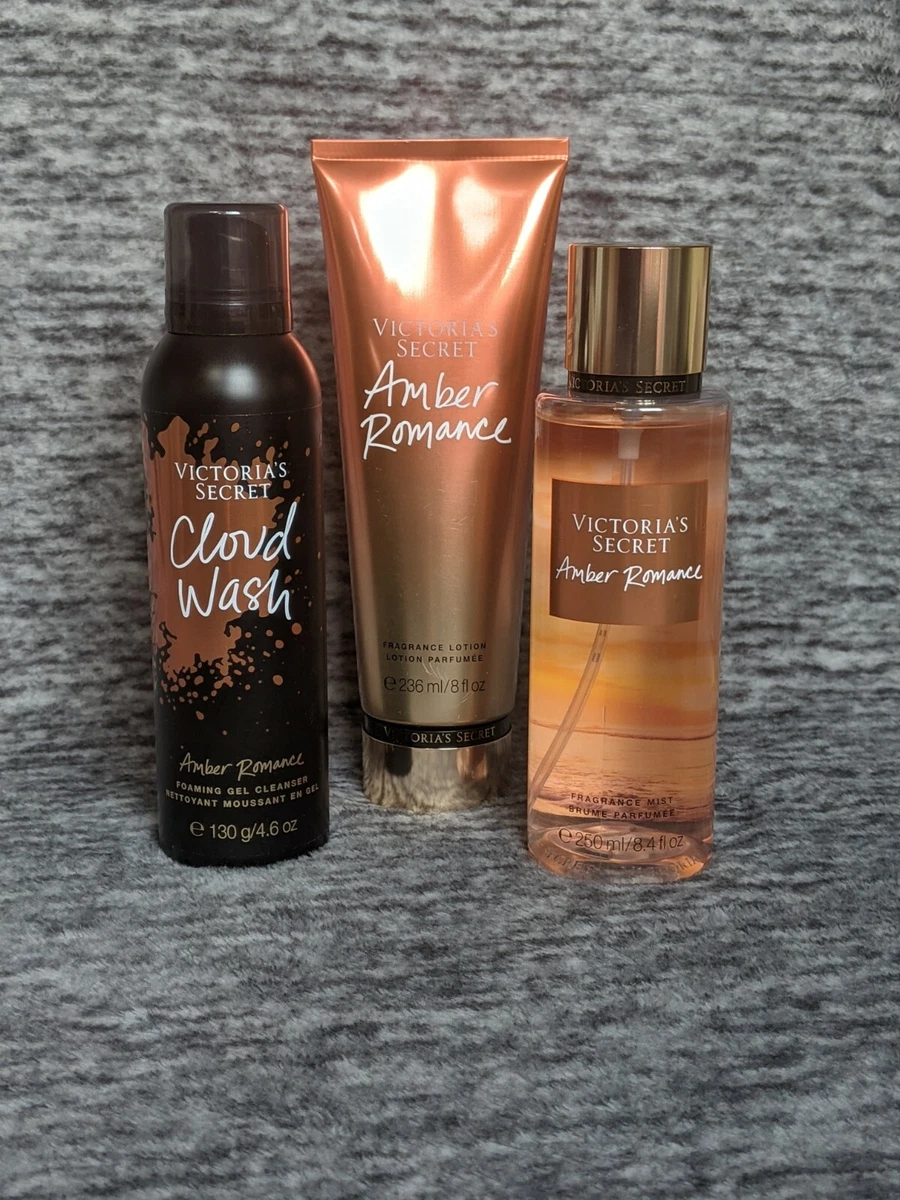 Victoria's Secret Amber Romance Fragrance Mist, Lotion & Body Set New