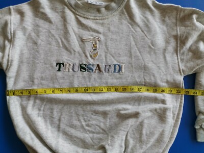 VINTAGE TRUSSARDI BIG LOGO SPELLOUT EMBROIDERY SWEATSHIRT T