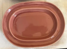 Signature Housewares CARNIVALE Stoneware 10.75" OVAL PLATE -- ROSE color