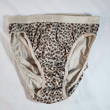 Victoria's Secret Signature Cotton Hi-Leg Brief Small Beige Leopard