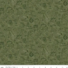 Naughty or Nice C16262 Green by Teresa Kogut for Riley Blake - by half-yard