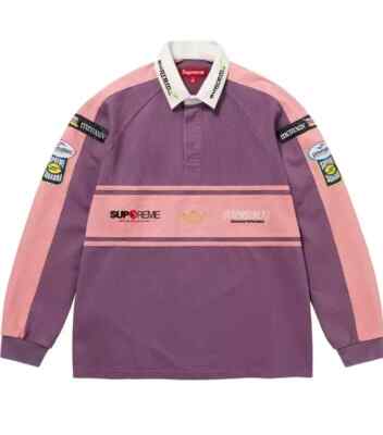 Supreme Chest Stripe Rugby Purple Pink - Size XL - BRAND NEW | eBay