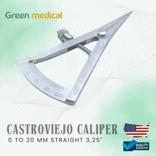 Castroviejo Caliper 3.5" Dental Surgical Instrument With 0-20mm Measuring Scale