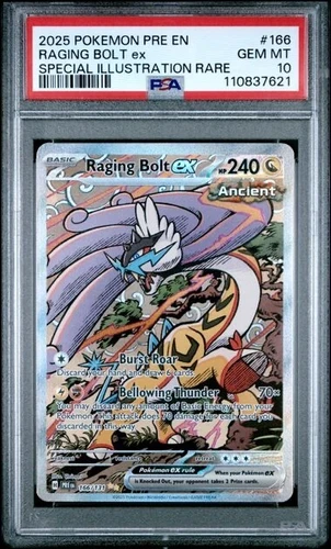 PSA 10 GEM MINT Raging Bolt ex 166/131 SIR Prismatic Evolutions