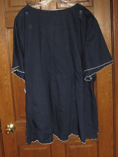 Chelsea Studio Dark Navy Blue & White Embroidered Tunic Top Blouse - Size 5X - Picture 2 of 2