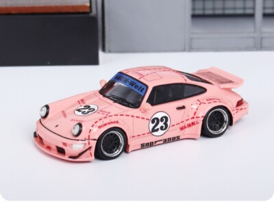 SH 1/64 Scale Porsche 964 RWB RAUH-Welt Pink Resin Car Model Toy