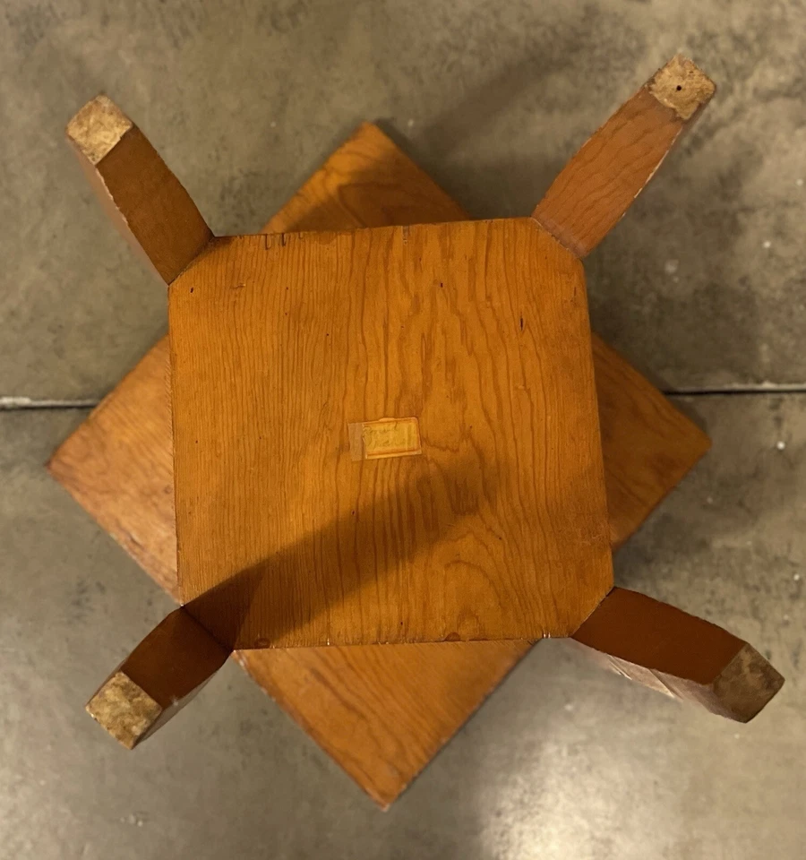 Pedestal estatua de mesa vintage rústico hecho a mano de pino/douglas planta de abeto Foto 3 de 4