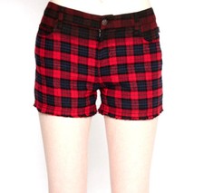 Tripp NYC DEEP DYE Plaid Flannel Grunge Gothic Punk Metal Pants Rock Band Shorts