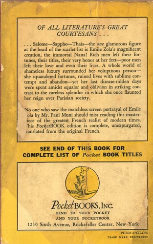 NANA by EMILE ZOLA Pocket paperback 1880 1941 6TH - Imagen 2 de 2
