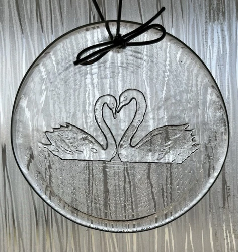 Blenko Glass Suncatcher - Swan - Crystal