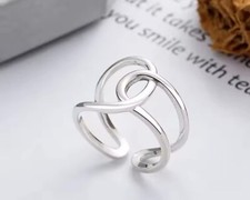 NEW Unisex 925 Sterling Silver Knot Adjustable Ring