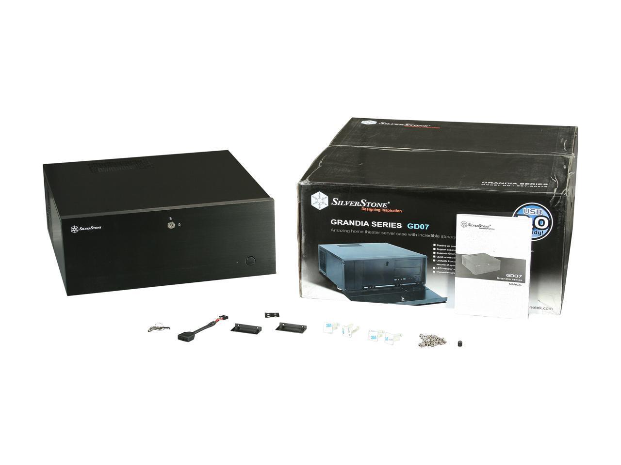 Медиацентр SST-GD07B ATX серии Grandia из черного алюминиястали SILVERSTONE H