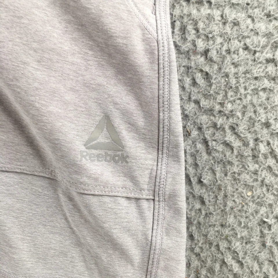 Reebok Sweat Short Pants Womens M Mid Rise Gray Elastic Waistband Drawstring - Image 4 of 4