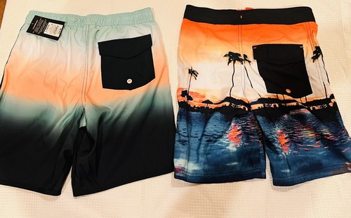 NWT, Boy Swimming Trunks Set of 2, Size Boy 10 And 12/14 - Picture 3 of 7