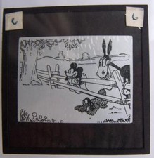 Magic Lantern Slide - Ensign ltd Micky Mouse  The Delivery Boy 3.25 x 3.25 inch