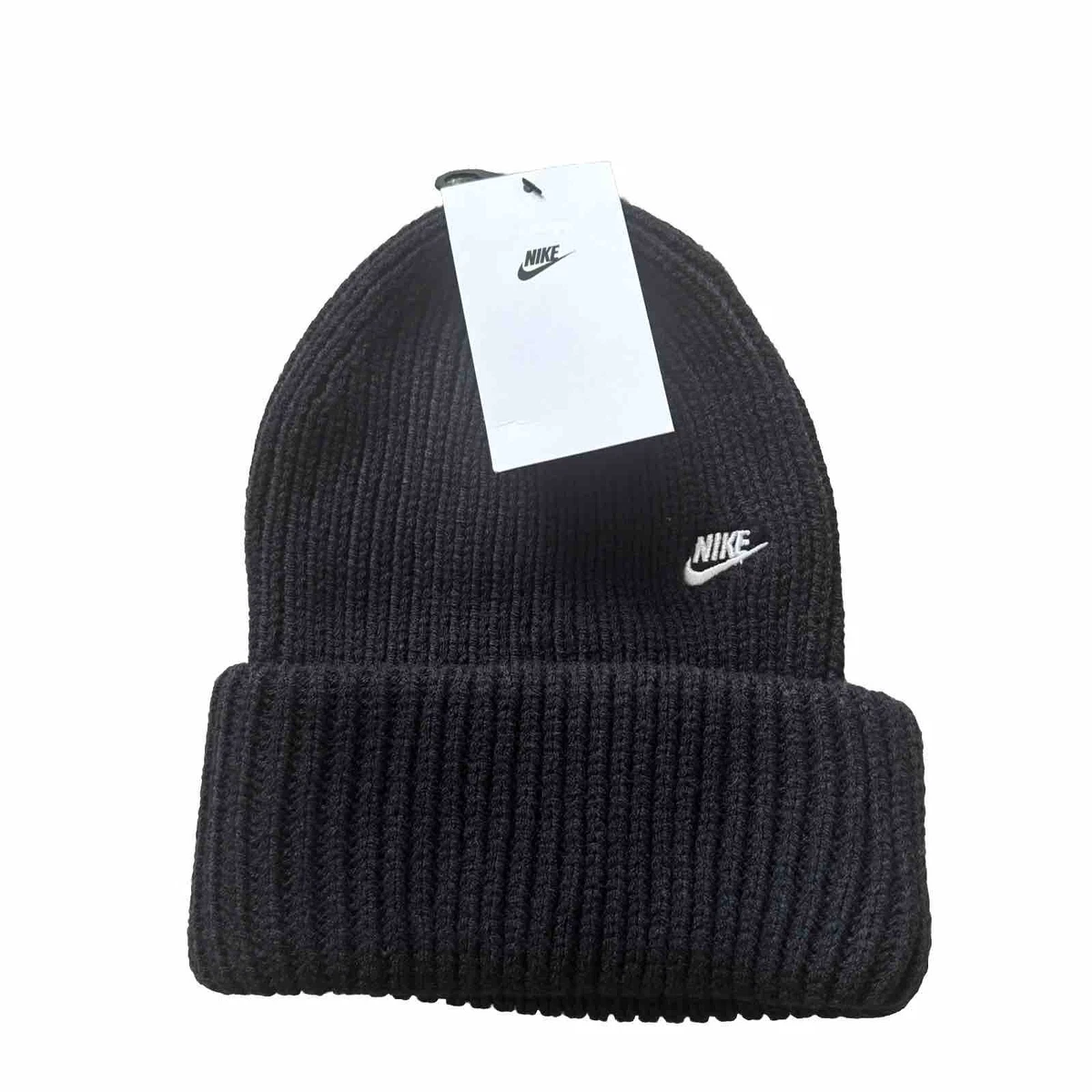 Nike x Olivia Kim Peace Sign Black Cuffed Beanie *hard to find* Nike Black Beanie Hats for Women for sale | eBay main image 2