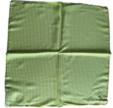 Ralph Lauren Green Gingham Check 17" Pocket Square  100 Silk