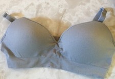 Nursing Bra, Padded Grey Large Ladies Flip Down Front 3 Hook Closure Adjustable