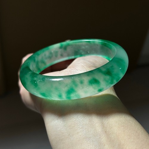Certified Natural high Ice Green Burmese Jade jadeite bracelet bangle 59mm - Picture 5 of 10