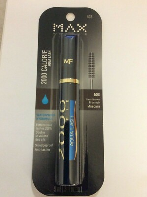 Max Factor 2000 Calorie Aqua Lash Waterproof Mascara Black Brown #503 NEW.