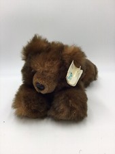 Vtg 1988 MJC plush Teddy Bear Baby Minky Floppy Laying Down 12  Purr-fection