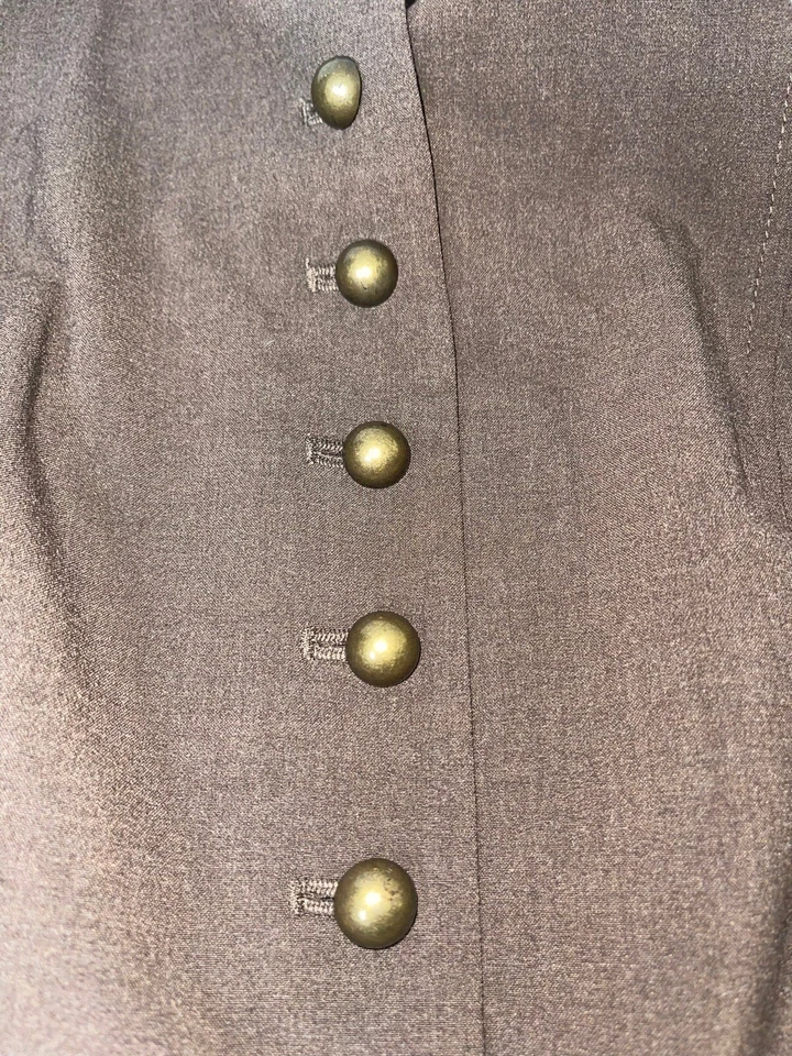 Blazer J. Jill Petite Elástico Talla 12P Marrón Cuello Mandarín Foto 4 de 4