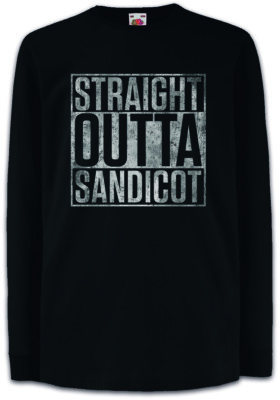 Straight Outta Sandicot Kinder Langarm T-Shirt Billions Symbol Sign Logo Bobby