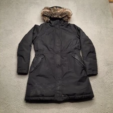 North Face Arctic Parka 550 Down Fill Women XL Black Puffer Jacket Faux Fur Hood