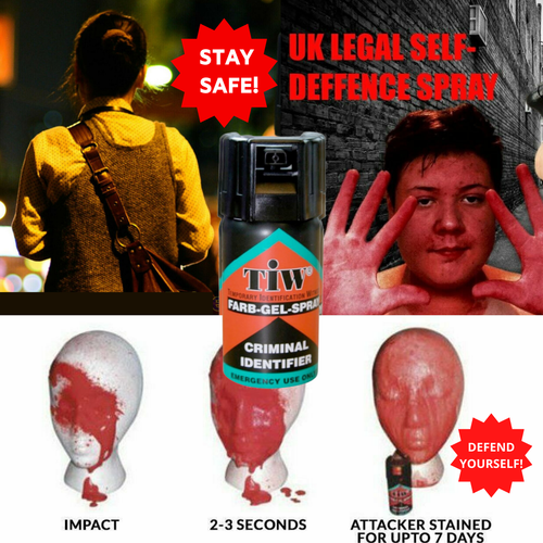 SELF DEFENCE SPRAY Farb Gel Criminal Identifier Legal UK x1 40ML