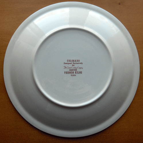 Vernon Kilns Colorado state collector plate~Artist signed Frank Bowers~pristine - Picture 3 of 4