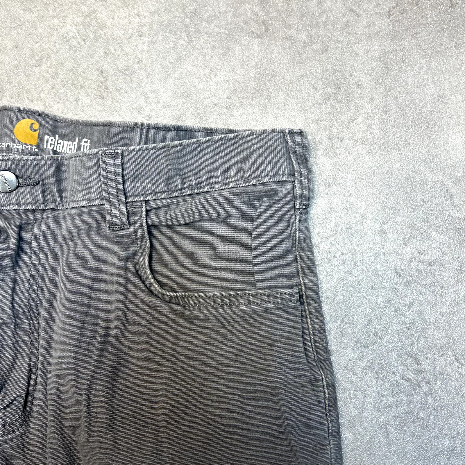 Carhartt Denim Jeans Mens 34" Relaxed Fit Straight Leg Workwear Trousers, Grey image 5