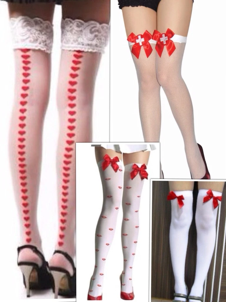 White stockings hold ups cheap