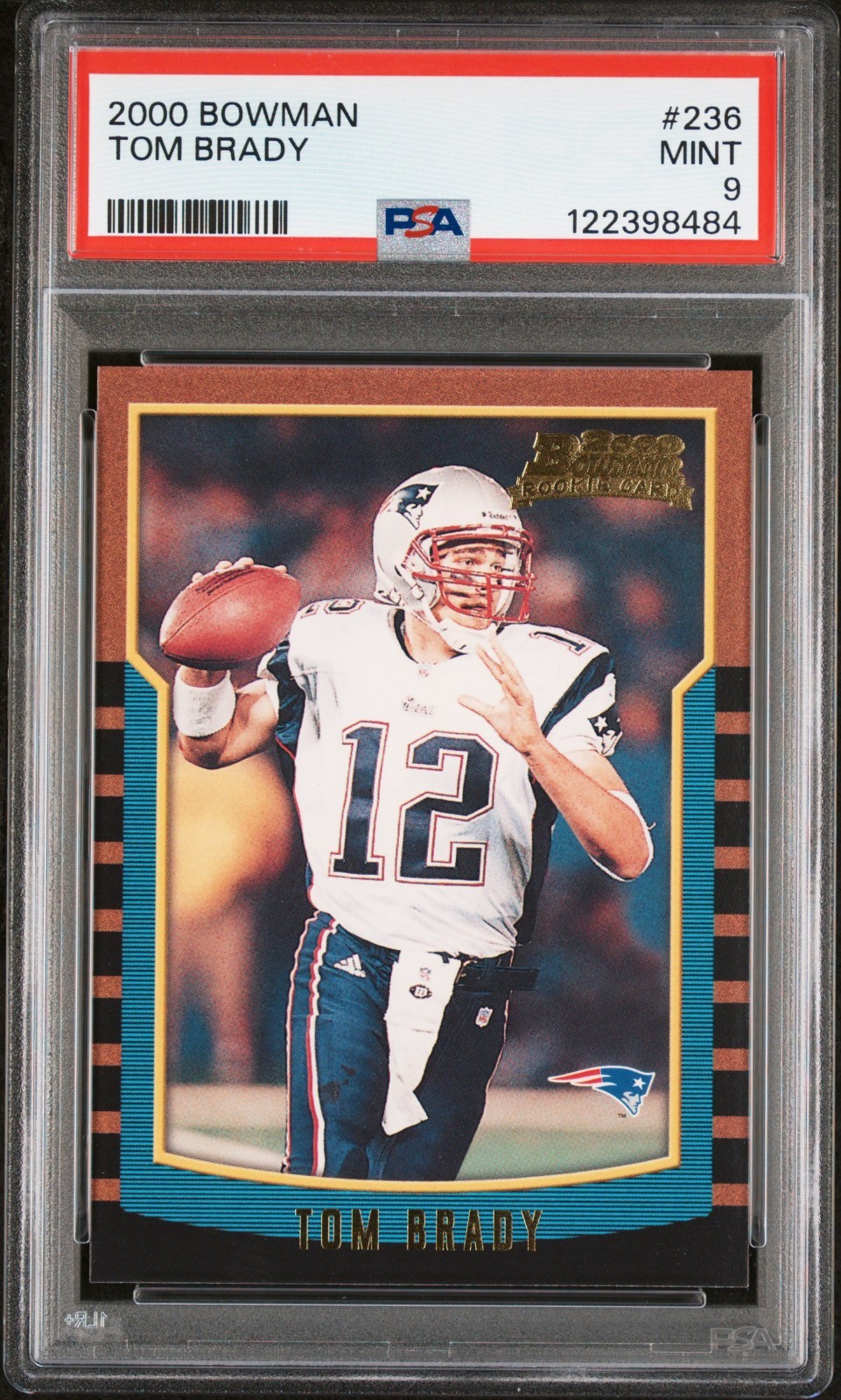 2000 BOWMAN #236 TOM BRADY ROOKIE RC PSA 9